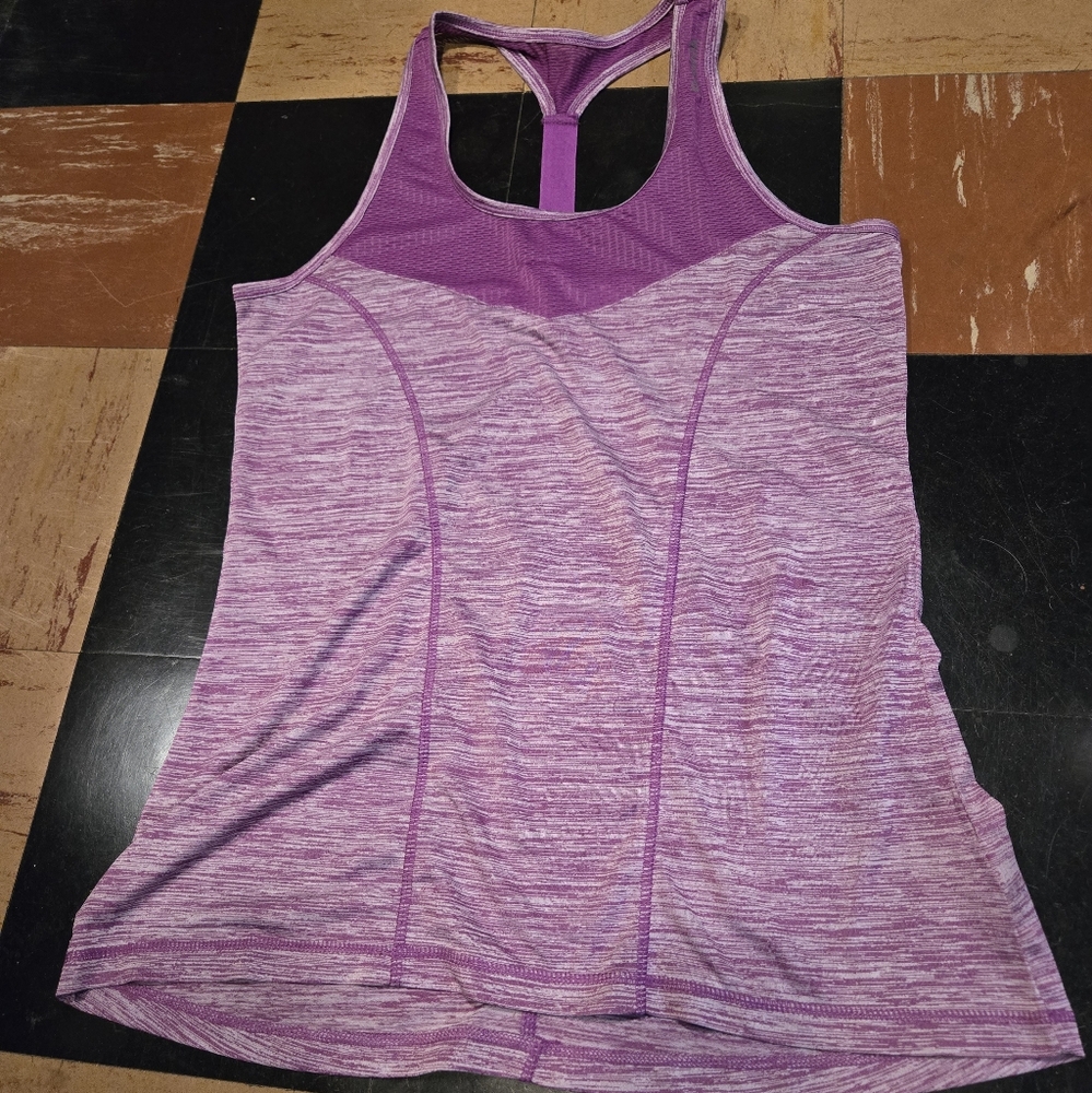 Reebok racerback tank top lightweight purple Heathered misses size large NWOT